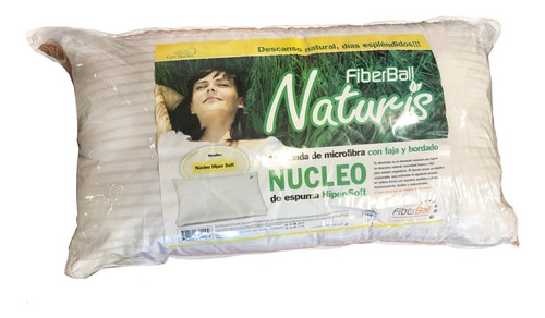Imagen 3 de 6 de Almohada Fiberball Naturis 70x45 Núcleo Espuma Hipersoft