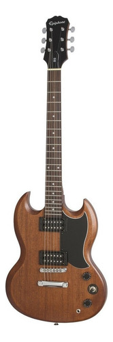 Guitarra eléctrica Epiphone SG Special Satin E1 de álamo vintage worn walnut con diapasón de palo de rosa