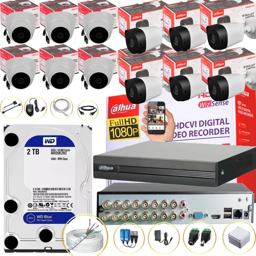 comprar Cámaras De Seguridad Dahua Dvr 16 Ch + 12 Cámaras + Disco
