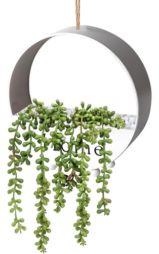 Planta Suculenta Artificial En Maceta Colgante, Colgadores D