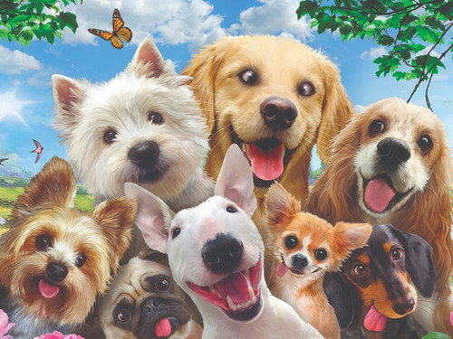 Imagen 2 de 5 de Puzzle Rompecabeza 100 Pzs Prime 3d Selfie De Perros 10747