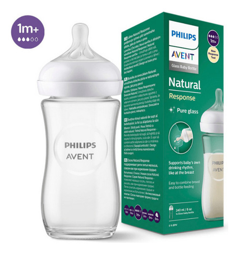 Mamadera Avent Scy933/01 Natural Response 240ml Vidrio