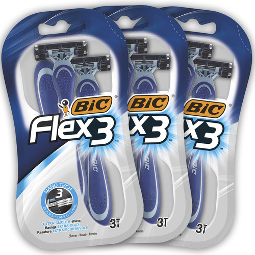 Bic Flex 3 Blade - Maquinilla De Afeitar Desechable Para Hom