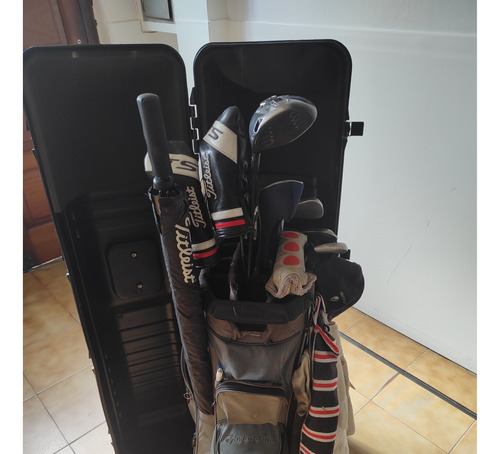 Valija Viaje Rígida Porta Bolsa Y Palos De Golf, 2 Ruedas