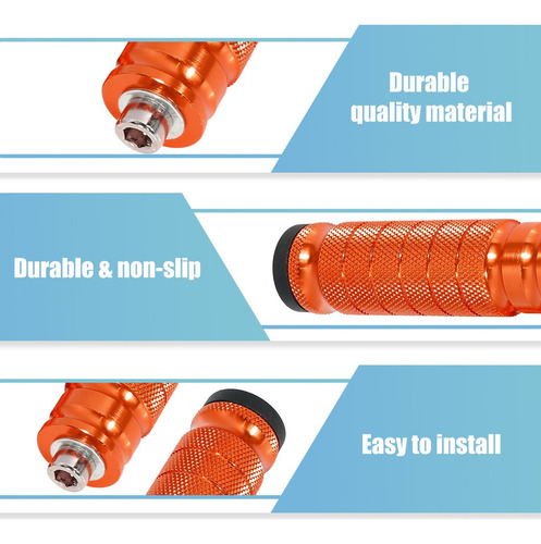 Par Posapie Universal Trasero 6mm Naranja Para Motocicleta