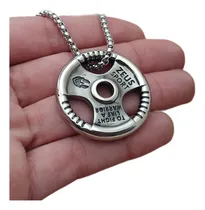Comprar Collar Pesa Disco Mancuerna Sport Barra Acero Joyas Mónaco