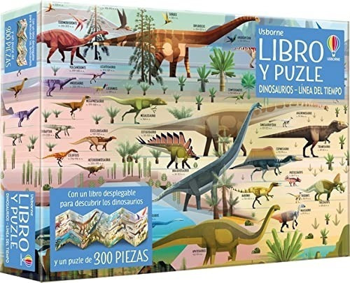 Dinosaurios Línea Del Tiempo Libro Y Rompecabezas, De Usborne. Editorial Usborne, Tapa Blanda En Español, 2021
