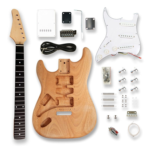 Bexgears Diy Kit Guitarra Electrica Zurda Cuerpo Okoume,