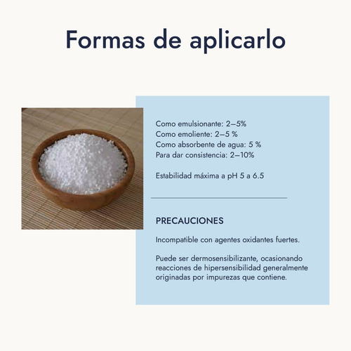 Alcohol Cetilico Emoliente Y Co Emulsionante 500g