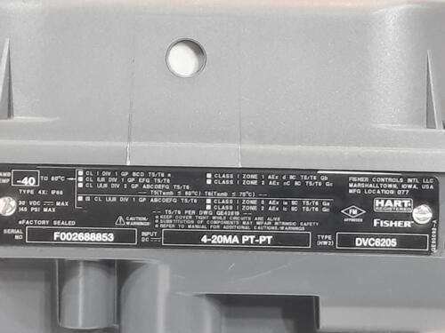 Fisher Fieldvue Dvc6005 Valve Positioner Ttv