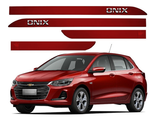 Friso Lateral Gm Onix Vermelho Carmim Alto Relevo 2020 2021