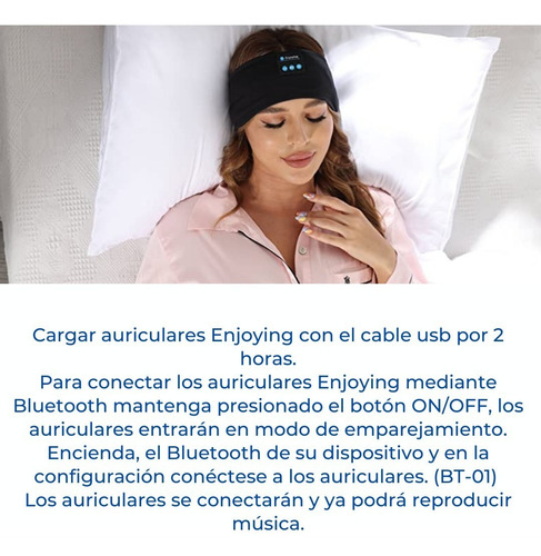 Audífonos Cintillo Bluetooth Usb Dormir, Yoga, Deportes.