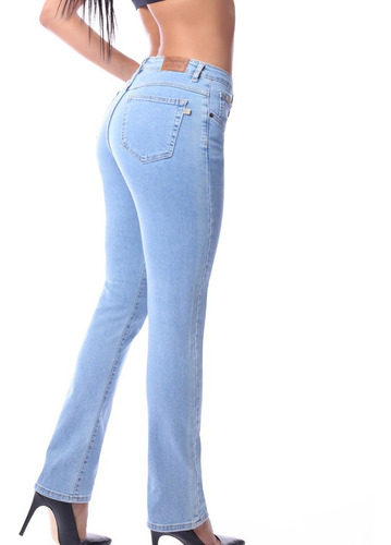 Imagen 1 de 6 de Jeans Para Dama Dayana Mezclilla Ajustable Corte Recto