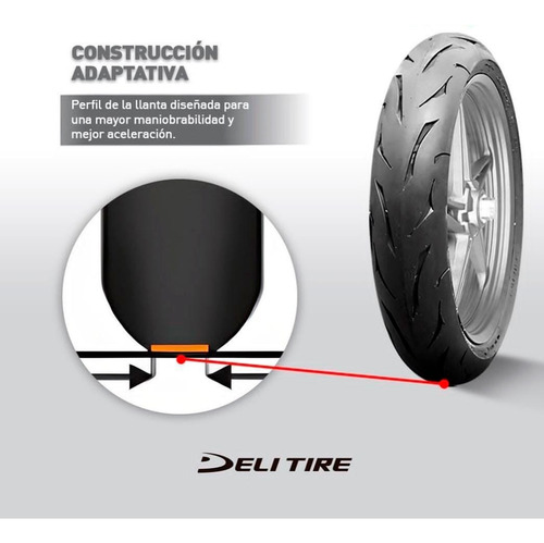 Llanta Deli Tire Sport 130/70-17 62s Slash Uso Sin Cámara