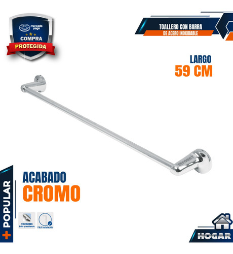 Toallero Con Barra De Acero Inoxidable, Foset 49405