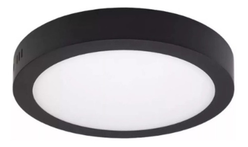 Panel Plafon Led 18w Redondo Negro Aplicar 6000k Macroled