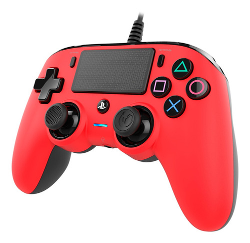Imagen 2 de 6 de Control joystick Nacon Wired Compact Controller for PS4 negro y rojo