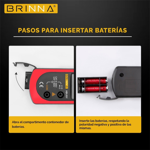 Pinza Amperometrica Capacimetro Brinna + Detector Inductivo