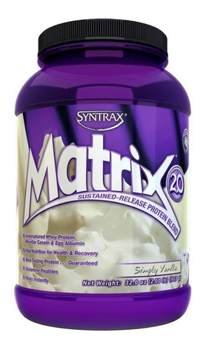 Suplemento em pó Syntrax  Matrix proteínas Matrix sabor  simplesmente baunilha em pote de 907g