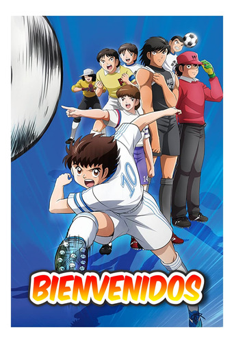 Poster Bienvenidos Cumpleaños Capitan Tsubasa 33x48 Cotillon