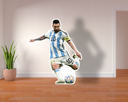 Figura Tamaño Real Messi Pateando Balón Argentina 