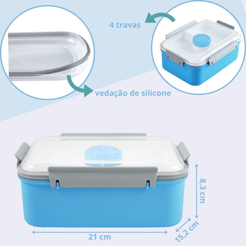 Imagem 3 de 6 de Marmiteiro De Plástico Para Alimentos Vai Ao Micro-ondas