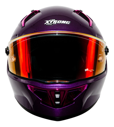 Casco Para Motociclista Certificado Ece 2206 Dot Xtrong R1 Violeta Oscuro Morado Rosa S