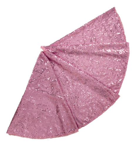 Falda De Arbol De Navidad De Lentejuelas Color Rosa 125cm