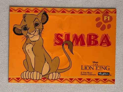 Insert Card Tarjeta Especial Simba El Rey Leon Skybox F1 Dis (Usado)
