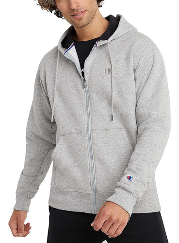 Sudadera Hoodie Champion Original Gris Hombre Premium Logo R