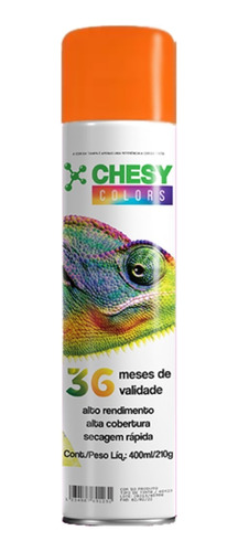 Tinta Spray Chesy Luminoso Laranja 210g 400ml Chesiquimica