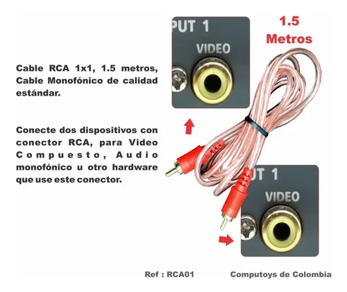 Cable Rca A Rca 1x1 Video O Audio Monofonico 1.8 M Computoys