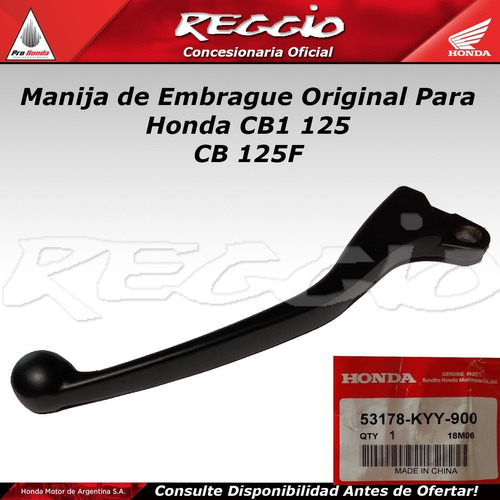 Manija De Embrague Orig  Honda Cb1 125 / Cb 125 F Reggio