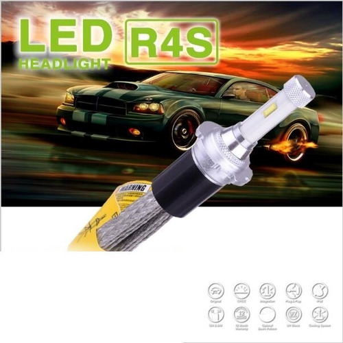 Luces Led R4s H4 10400lm 6000k No Produce Ruidos