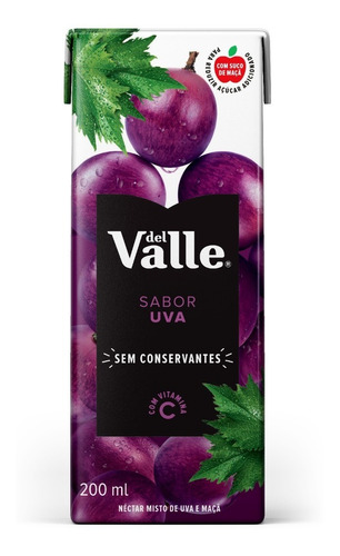 Suco Del Valle Néctar Uva 200ml - 18 Unidades