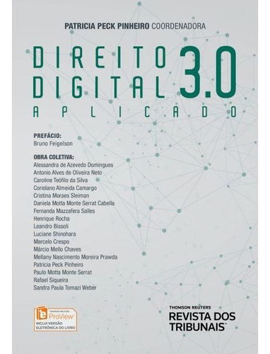 Direito Digital Aplicado 3.0 1ed, De Patricia Peck Pinheiro. Editora Revista Dos Tribunais Em Português