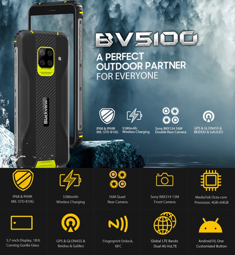 Blackview Bv5100 | Celular Resistente Ip69 Único Chile