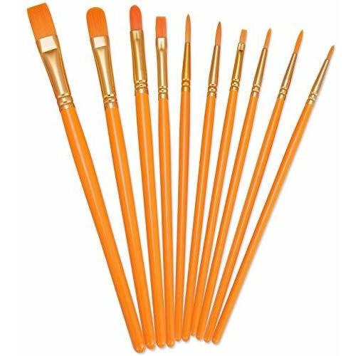 Bosobo Paint Brushes Set, 10 Piezas Redondas Punta Puntiagu