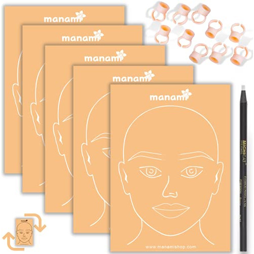 Manami 5 Pc Doble Lado Falsificación Piel  Scalp K8q1p