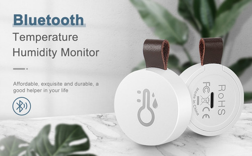 Mini Sensor De Temperatura Y Humedad Bluetooth Con Alerta De