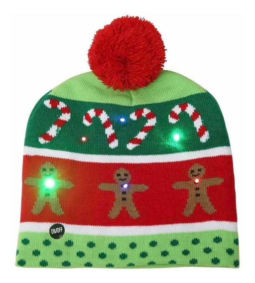 3 Piezas Gorro de Navidad de Luz LED Gorro de Punto de Suéter Feo con 3 Modos de Parpadeo 