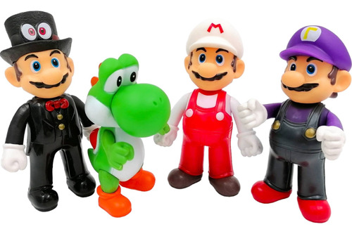 Mario Bros Colección 4 Personajes Individual Muñeco Grande