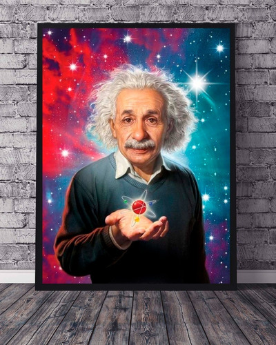 Imagen 1 de 1 de Poster Cuadro 33x48cm Albert Einstein Ciencia Ilustracion 
