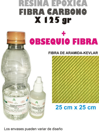 Resina Epoxica Fibra De Carbono 125gr-30gr + Fibra Kevlar