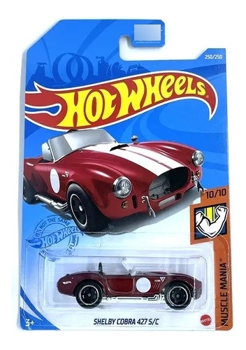 Mini Auto Hot Wheels Shelby Cobra 427 S/c  250/250 Rojo Hwl4