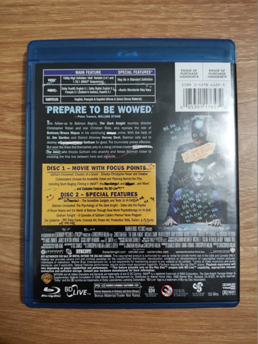 Batman The Dark Knight 2 Discos Blu-ray (Usado)