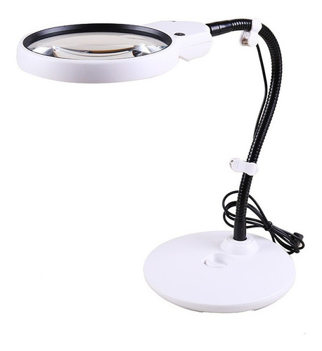 Lámpara LED de lupa con abrazadera,FUUCOK lámpara de escritorio con lupa con lámpara de aumento iluminada de 3 colores con brazo giratorio ajustable para lectura manualidades o banco de trabajo 