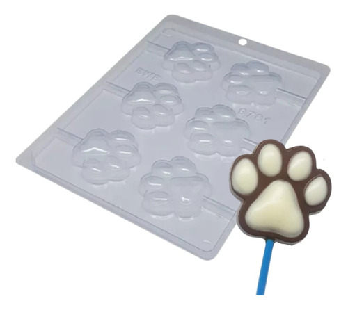 Forma Chocolate Acetato Bombom Pirulito Pata Dog 9781 Kit 5p