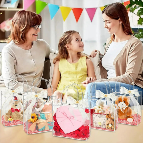 35 Sacolas De Presente Reutilizáveis De Pvc Transparente