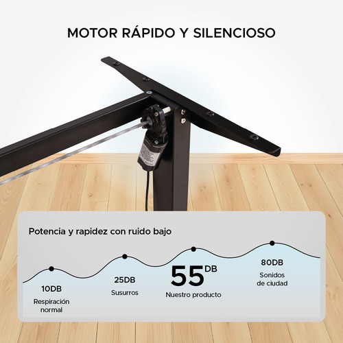 Escritorio Perspective Ajustable 140cm Café